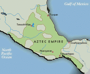 Golden Aztec Geography Map