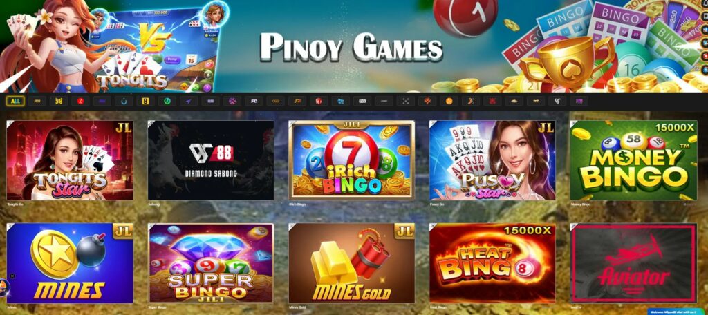 Pinoy Games section in Milyon88